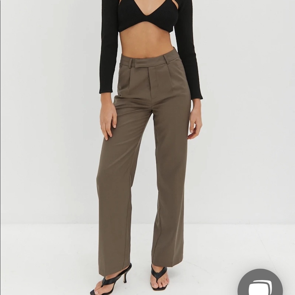 High waisted wide leg trousers